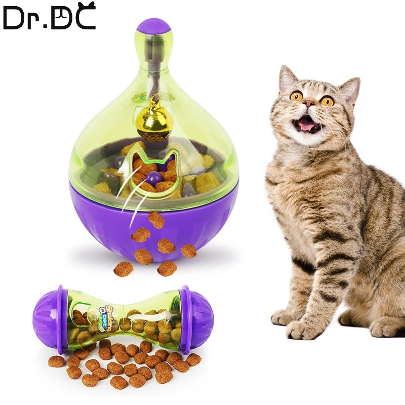 

Dr.DC Cat Food Feeders Ball Interactive Fun Bowl Pet Toys Tumbler Kitten Shaking Leakage Cats Accessories for Pet Toy Supplies