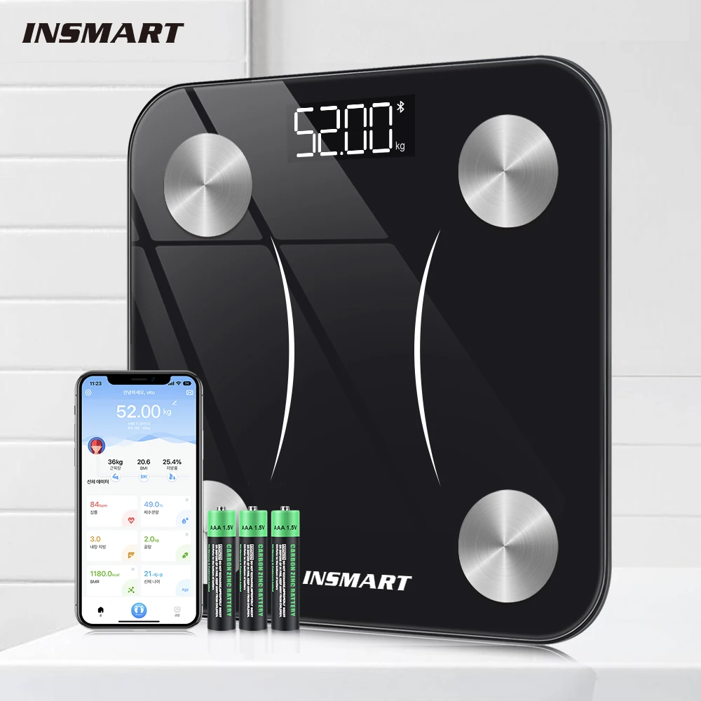 INSMARTBathroomScaleSmartBodyWeightScaleBodyBalanceBMI180KG