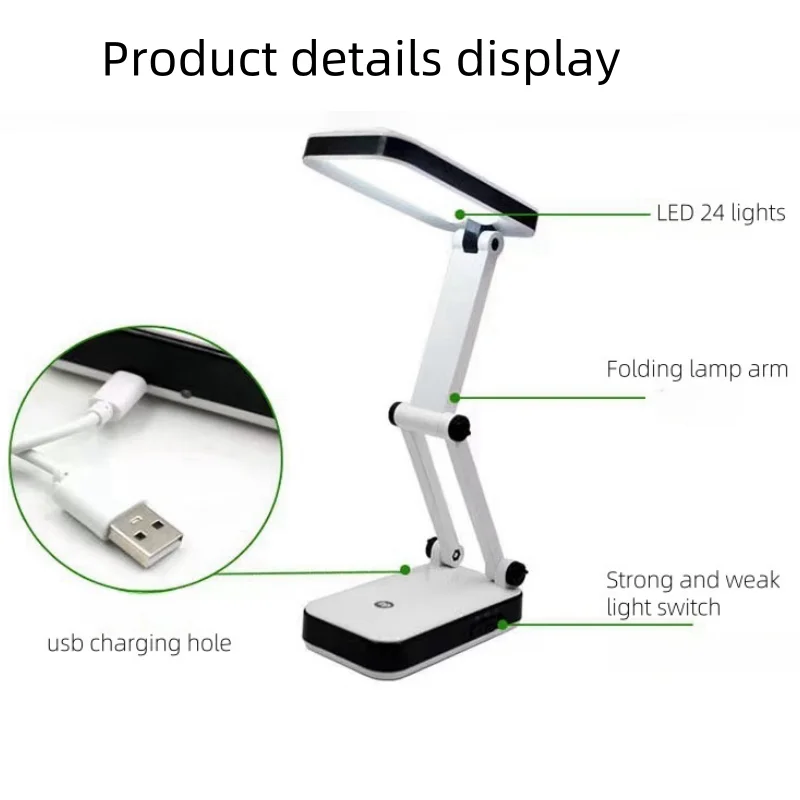 Led book light Foldable Desk Lamp TYPE-C Interface Charging Table Lamp Eye-protecting study lamp light small bedside lamp