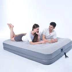 Colchón inflable para el hogar, cama de aire doble de doble capa, bomba integrada, cojín de aire portátil perezoso, cama plegable para descanso del almuerzo