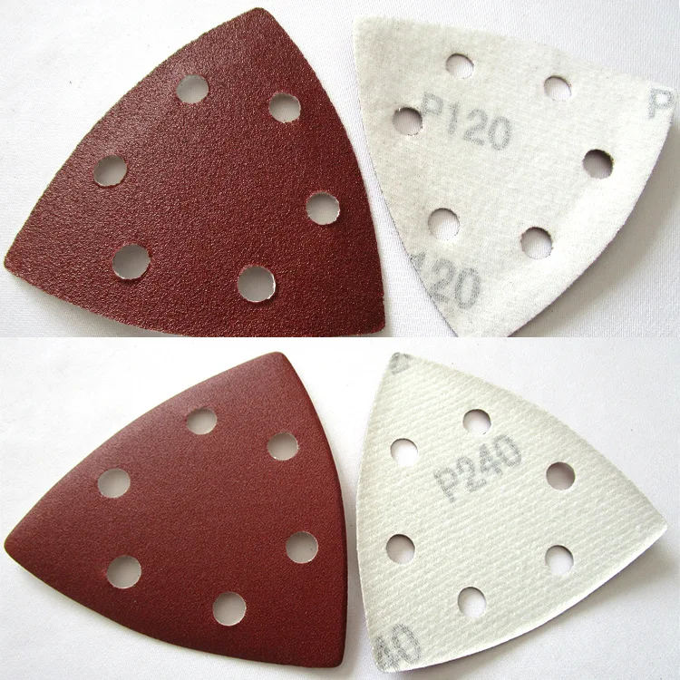 25개입 6홀 삼각형 샌딩 디스크 90x90x90mm 델타 샌더 훅앤루프 샌드페이퍼 연마 도구 (사포) 40-2000 그릿