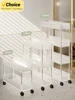Acrylic Clear Trolley Rack Movable Rolling Utility Cart Narrow Gap Storage Rack with Wheels Bathroom Removable Shelf 2/3/4 Layer 1