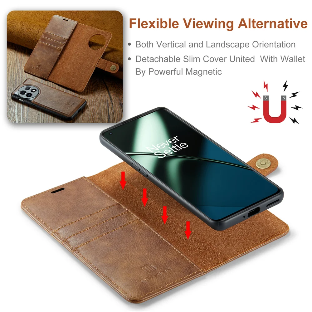 Premium 2-in-1 Detachable Magnetic Leather Wallet Case - Flip Folio Cover