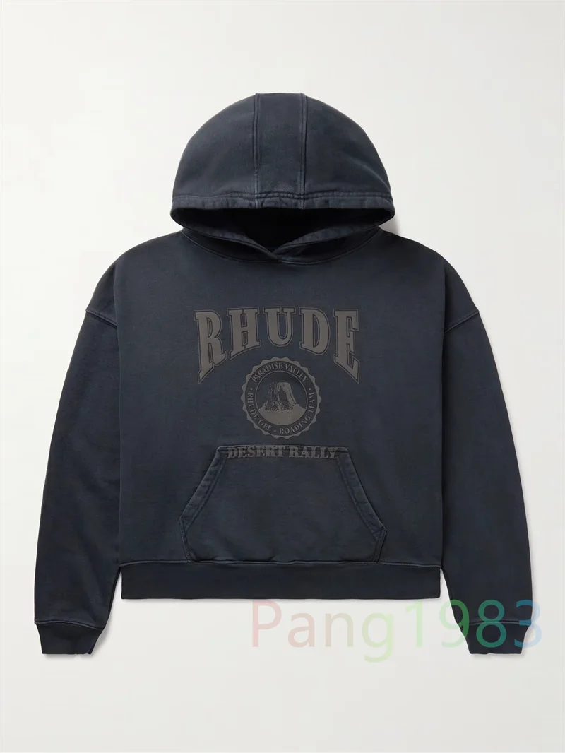 

Vintage Washed Rhude Hoodie Men Women 1:1 Best Quality Heavy Fabric Sweatshirts Oversize Pullovers Hooded