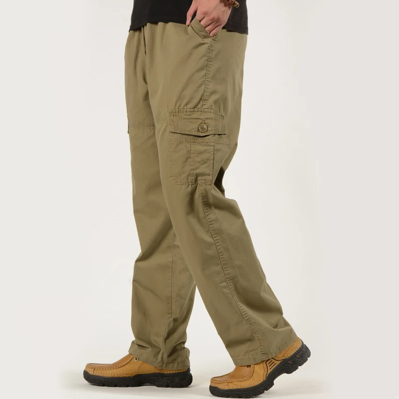 2024 Men's Workwear Pants Spring Casual Solid Color Tactical Multi Pocket Gargo Pants Outdoor Mountaineering and Fishing Pants