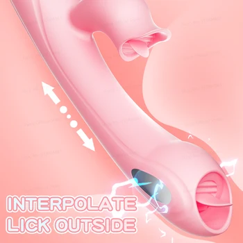 New Electric Shock Vibrator for Women Tongue Licking Dildo Female Vagina Masturbation Sexy Toy 18+ G-spot Orgasm Sex Machine 4