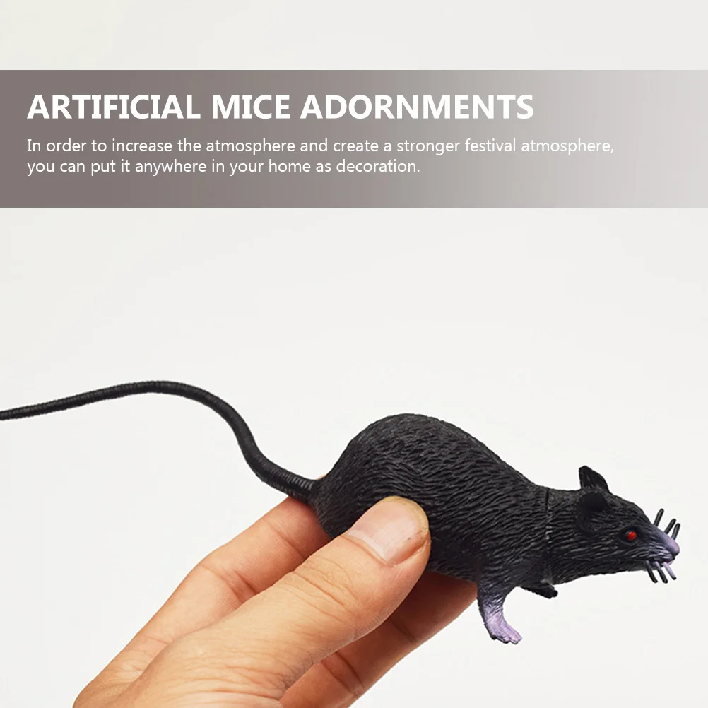 3 Pcs Simulated Soft Rubber Mouse Cat Toy Realistic Rat Prank Toys Halloween Artificial Mice Imitation Decor Props