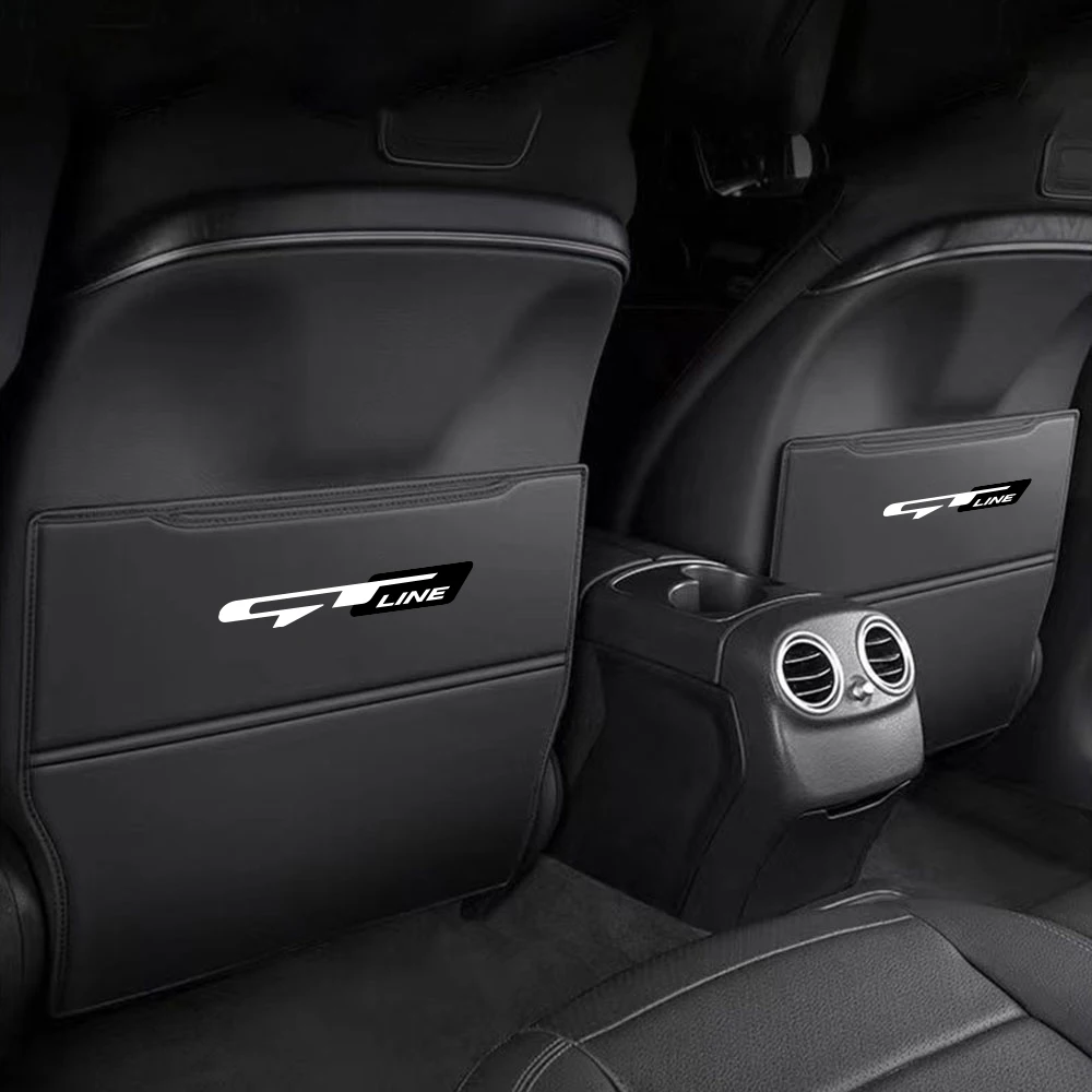 Leather Car Seat Back Anti Kick Pad 2PCS For Kia Sportage Rio Ceed Proceed Sorento Picanto Optima Niro Auto Interior Accessories