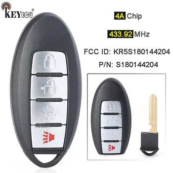 Keyforkess 433.92MHz 4A Chip S180144204 Buttons Keyless-go Smart Remote Key Fob 4 pulsanti per Infiniti Q50 Q60 2016 2017 2018