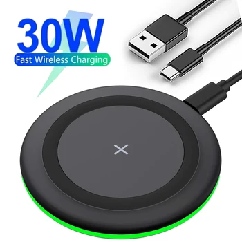 Caricatore Wireless con LED e Supporto per Telefono, Compatibile con iPhone 17 16 15 14 13 12 Pro Max 8 - Base di Ricarica Rapida per Xiaomi