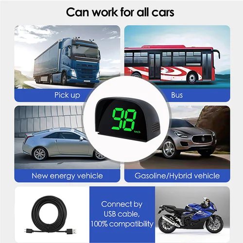 Vjoycar-새로운 GPS HUD 디지털 속도계 디스플레이 2 색 플러그 앤 플레이 모든 자동차에 대한 큰 글꼴 자동차 전자 액세서리, 2023 3