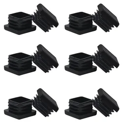 Set of 10 Durable Black Plastic Square Tube Caps - Protective End Caps and Finishing Plugs for Furniture and Fence Posts (35x35mm)