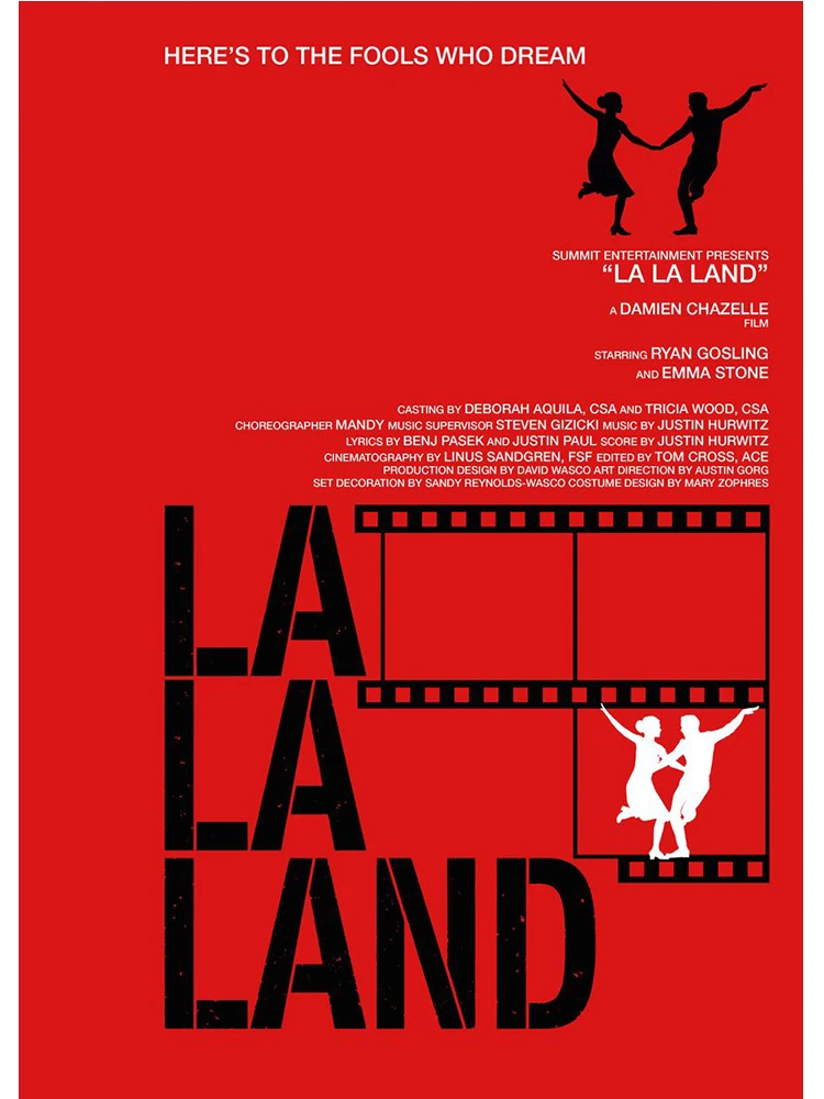 Vintage La La Land Music Movie Poster Canvas Art - City of Stars Modern Wall Decor