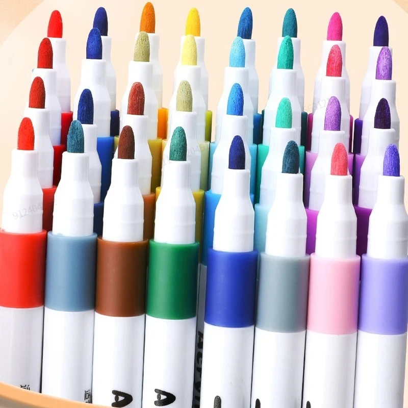 Pen Marker 12-80 Colors Acrylic Paint Art Marker DIY Hand Drawn Painting For Card Ceramic Stone Mug Glass Fabric Clothes Shoes