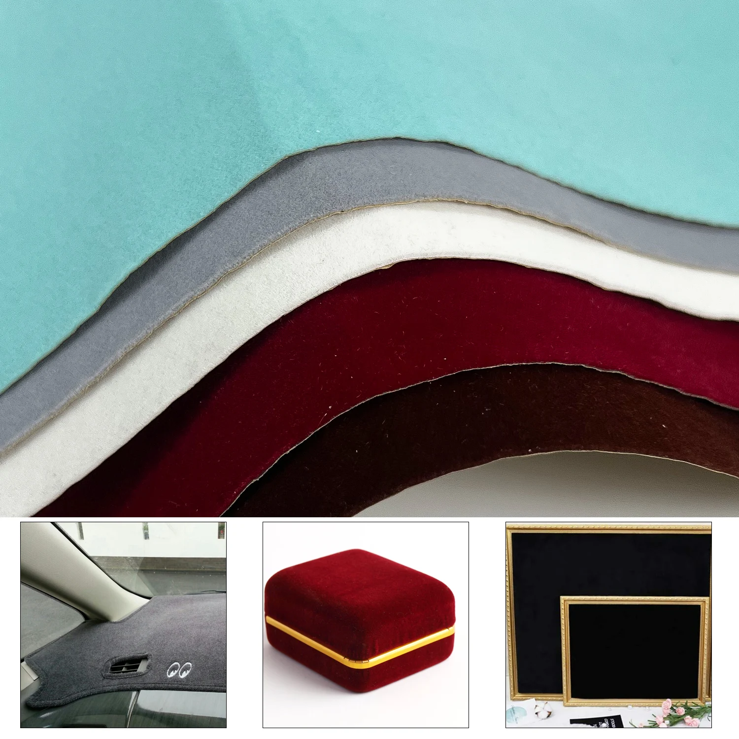 Luxurious Self-Adhesive Velvet Flock Fabric for Jewelry Displays & Craft Projects - 50x145cm