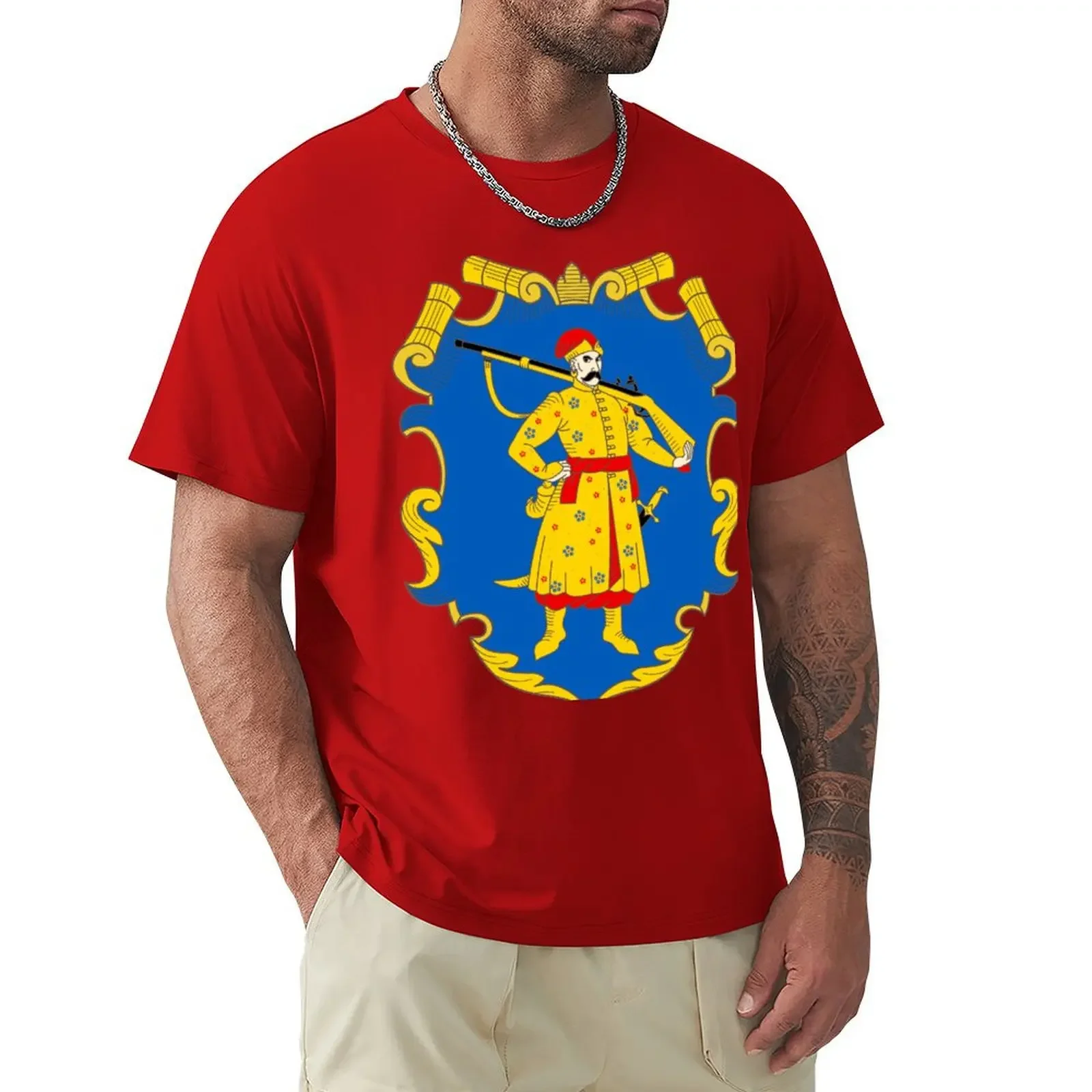 

Zaporozhian Host Coat of Arms T-shirt hippie clothes sports fans new edition aesthetic clothes fruit of the loom mens t shirts