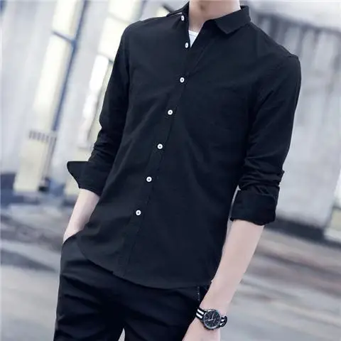 thumbnail image 1 of Camisa y blusa de manga larga para hombre con bolsillo y diseño de marca nueva y barata de alta calidad con cuello estilo hipster elegante, 1 of 5