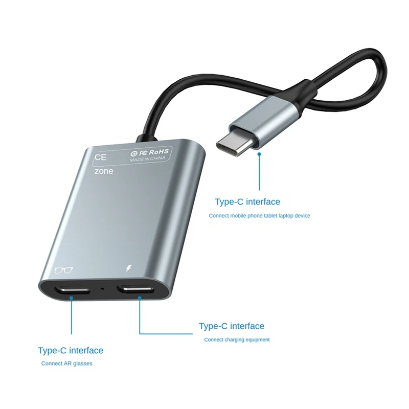 AR Transmission Charging Module AR Glasses Hub Charging Adapter Suit For Thunderbird Air, Rokid, Xreal Air Smart Glasses