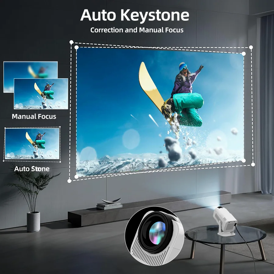F110 Projector 4K Native HD 1080P Dual Wifi6 Cinema Portable Projetor Built-in Android System suitable for home/outdoor/office
