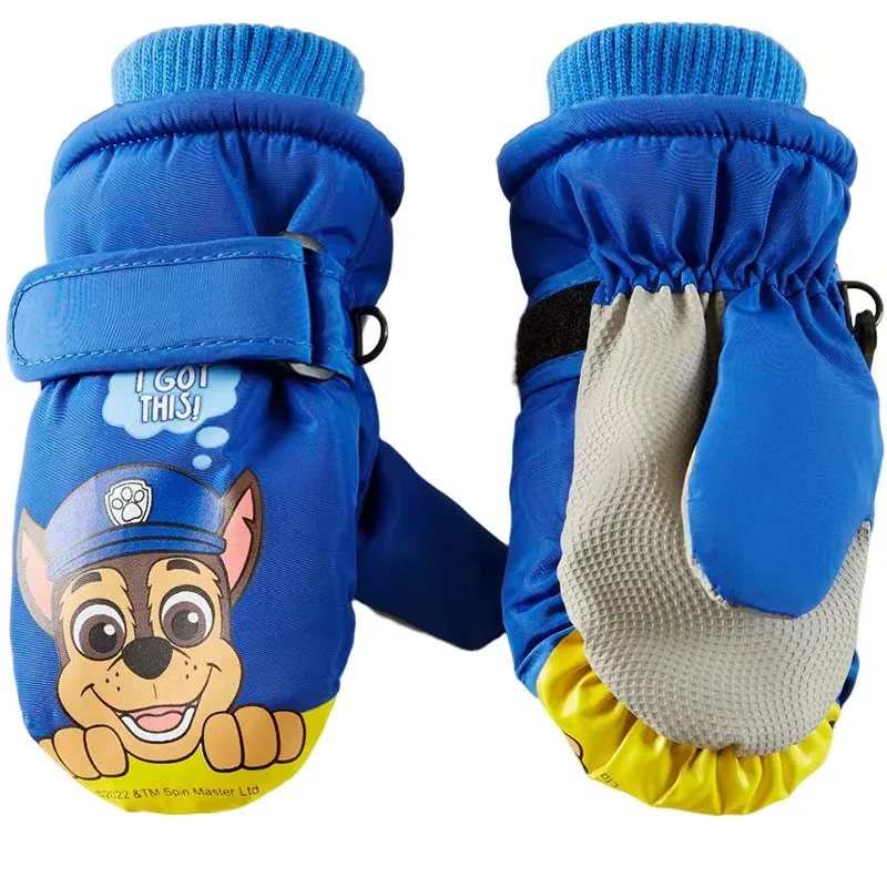 Paw Patrol Children Ski Gloves Kids Windproof Plus Velvet Mittens Winter Snowboard Snow Gloves Skiing Mitten