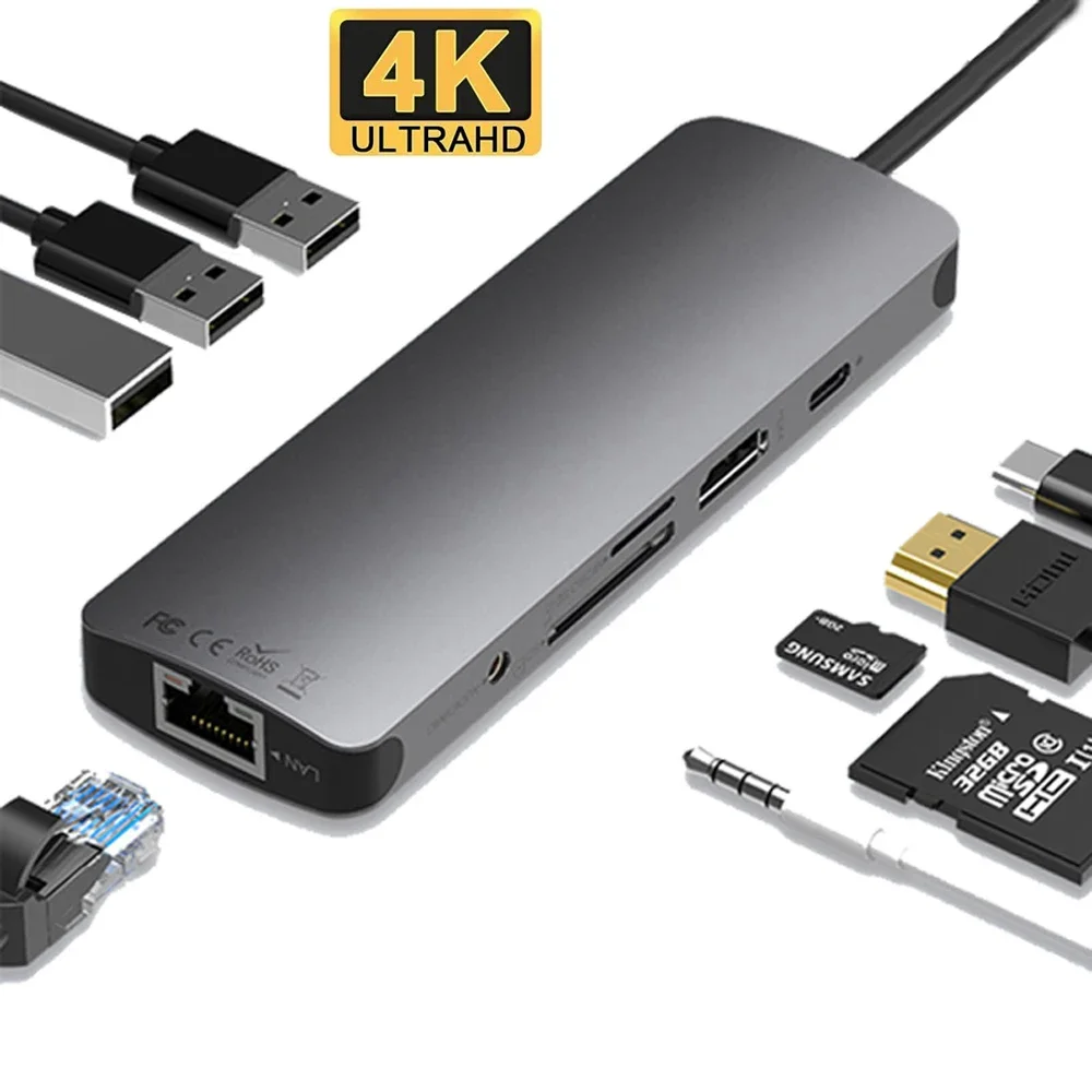

Док-станция 9 в 1 с портами USB 3,0 и USB 3,0