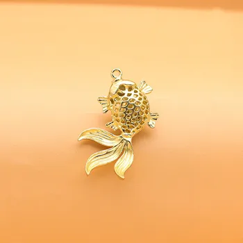 금붕어 열쇠 고리 펜던트, 진공 체인, 노트 귀여운 방 순수 구리 빈티지 할로우 꽃병 액세서리, 홈 데코