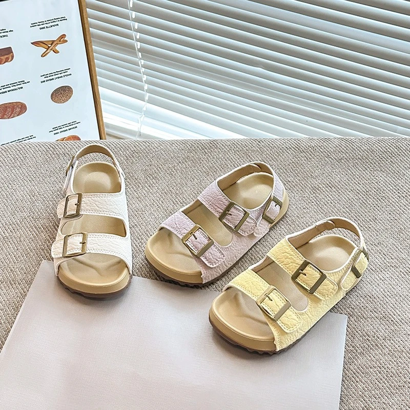 Summer Classic Kids Open-Toe Sandals Non-slip Boys Girls Fashion Beach Sandals Breathable Outdoor Children School Flat Sandals