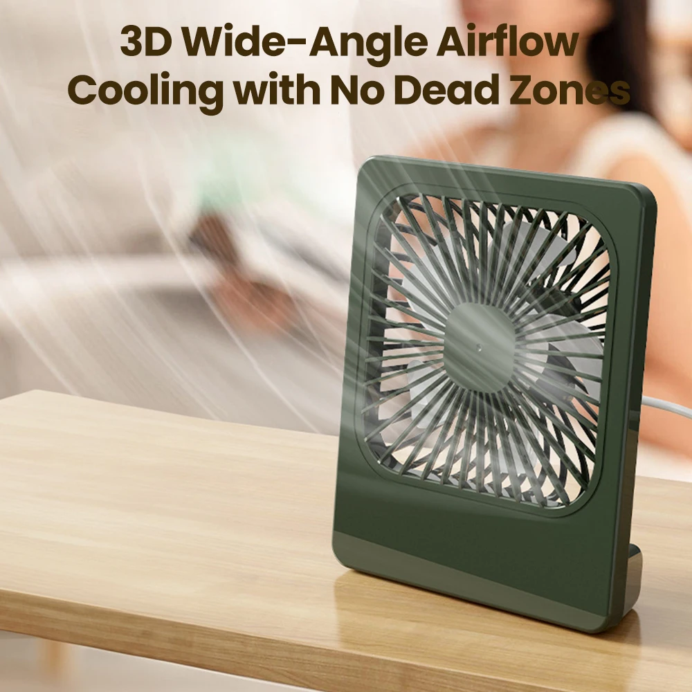 Compact Ultra-Quiet Portable Desktop Fan for Home, Office, and Outdoor Use