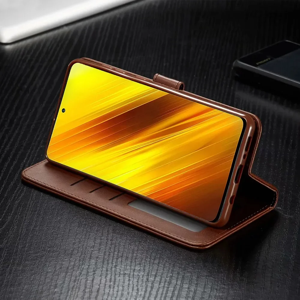 Leather Wallet Case Xiaomi Poco X3 X4 X5 X7 M4 M3 15T 14T 12T 11T Pro NFC Flip