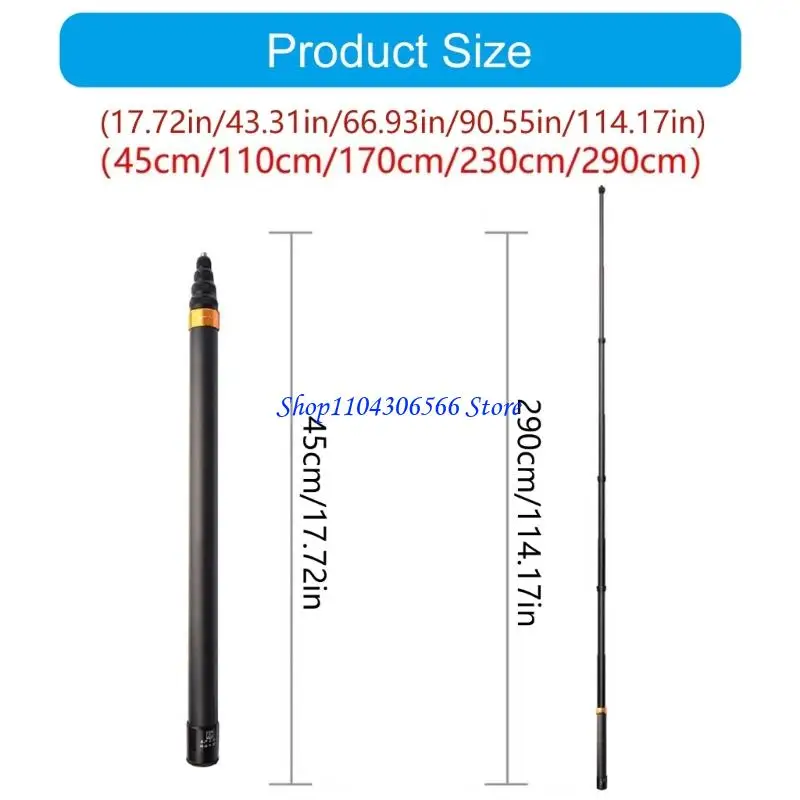 액션 카메라용 02DD 긴 탄소 섬유 확장형 셀카봉 45cm  290cm