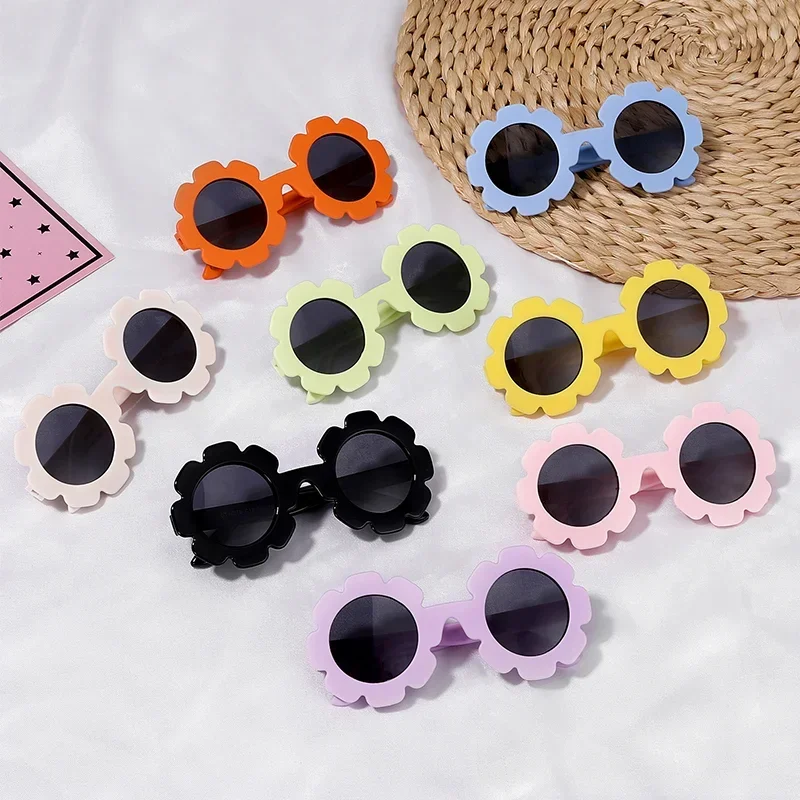 Kids Sunglasses 0-3 Years Polarizrd with Belt Flexible Durable Round Flower Silicone Frame Mirrored UV400 Lens Eyewear