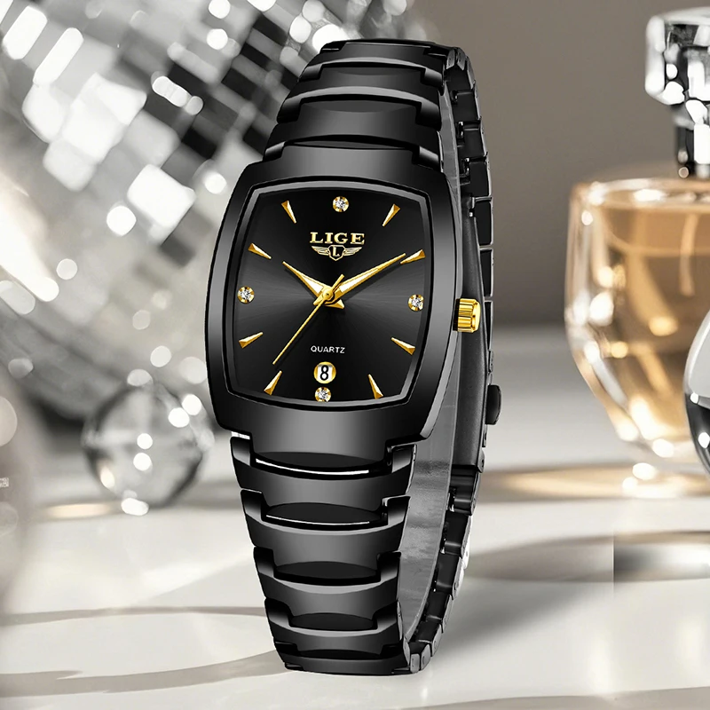 LIGE Top Brand Luxury Square Women Watches Fashion Waterproof Bracelet Ladies Watch Woman Quartz Wrist Watch Relogio Feminino