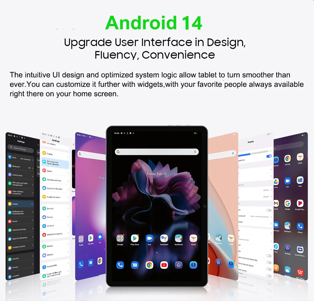 Nenmone Mpad14 14.1인치 태블릿 안드로이드 14 12GB+256GB 1920*1080 4G 전화 통화 태블릿 14인치 블루투스 5G 와이파이 패드 10000mAh 16MP