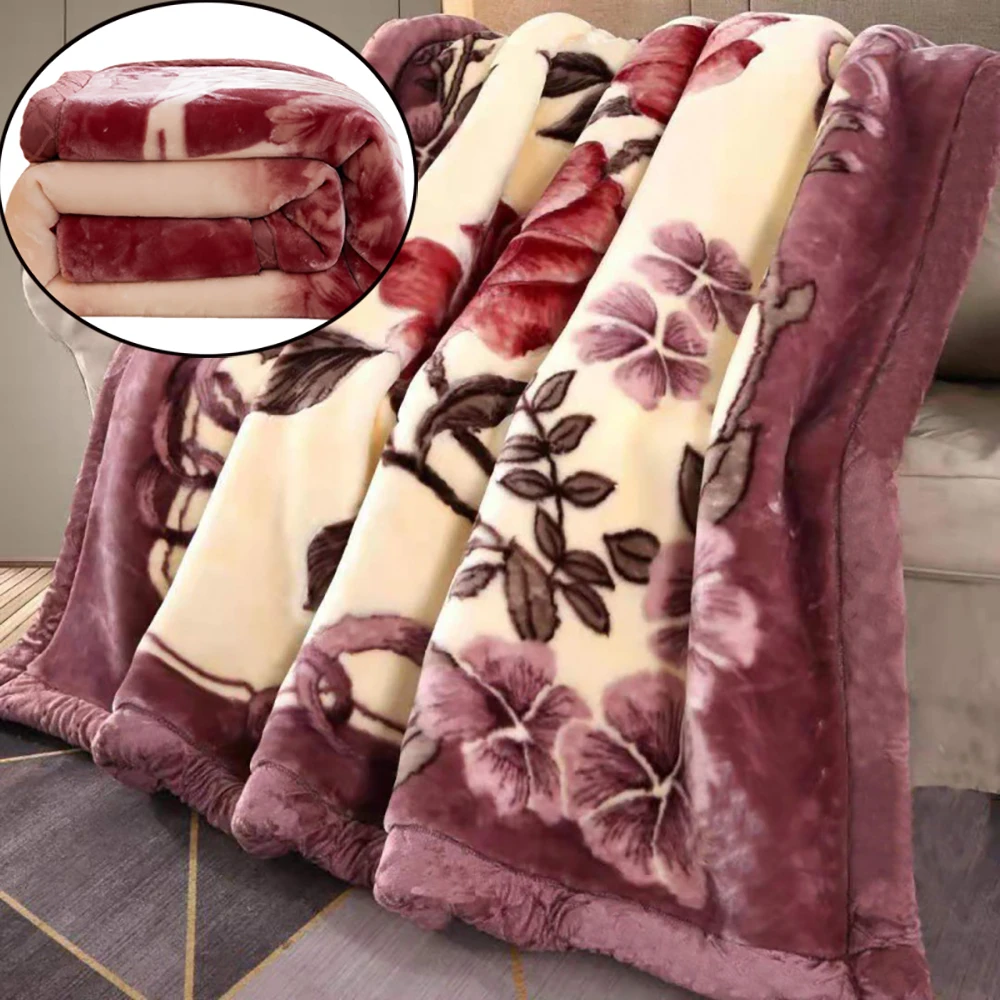 

Super Soft Winter Raschel Blankets Double Layer Faux Fur Mink Throw Thicken Fluffy Fleece Bedspread Weighted Blankets For Beds