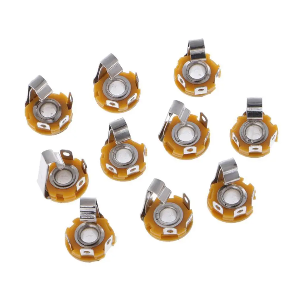 10Pcs 6.35mm / 6.5mm 3 Pole Stereo Plug Jack Audio Female Connector Solder Welding Type Panel Socket Mono TS Panel Chassis Mount