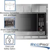RecPro RV Convection Microwave Stainless Steel 1.1 cu. ft | 120V | Appliances | Direct Replacement for Greystone 5