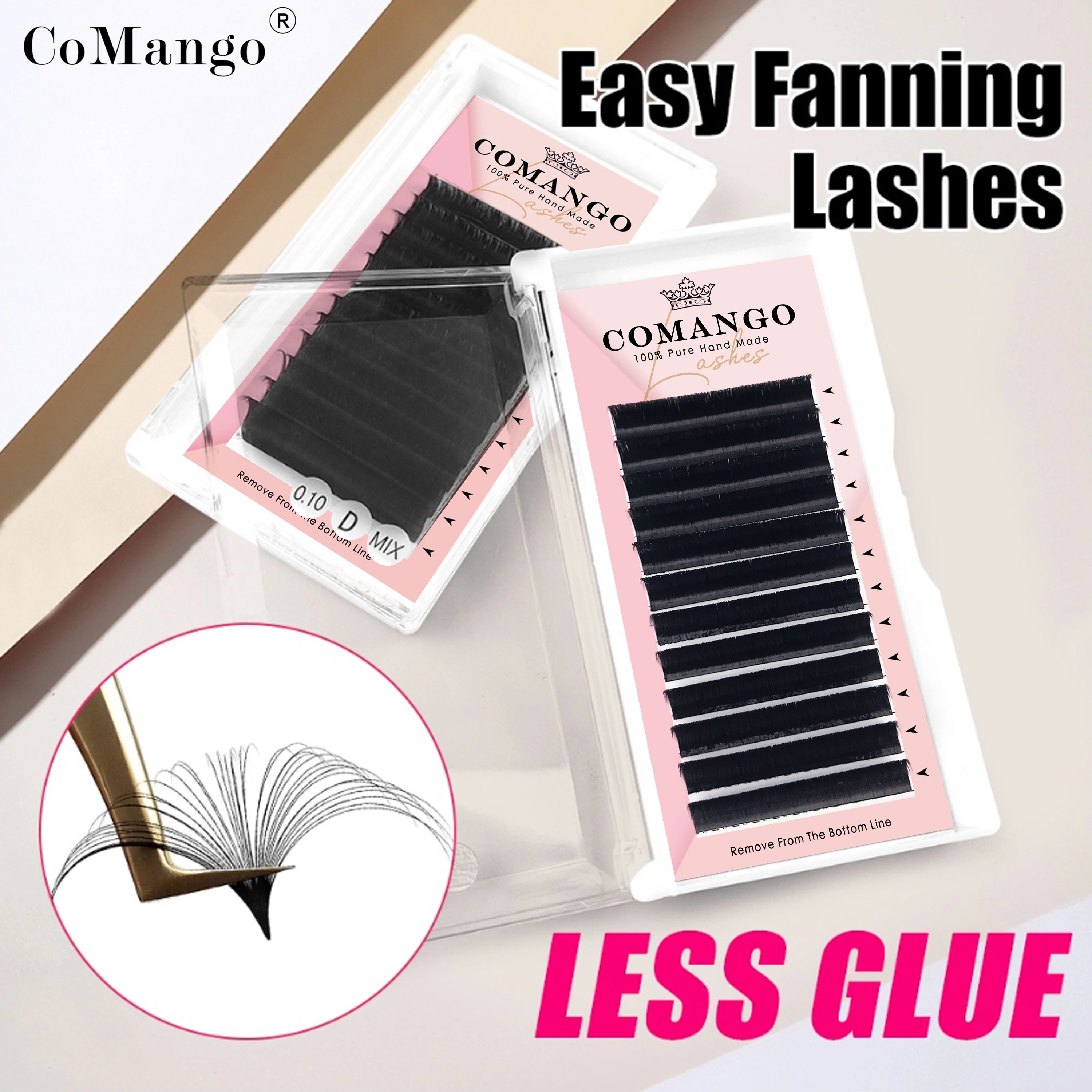 

Ресницы CoMango Easy Fan для наращивания, автоматические объемные 3D 4D 5D 6D Цветочные ресницы