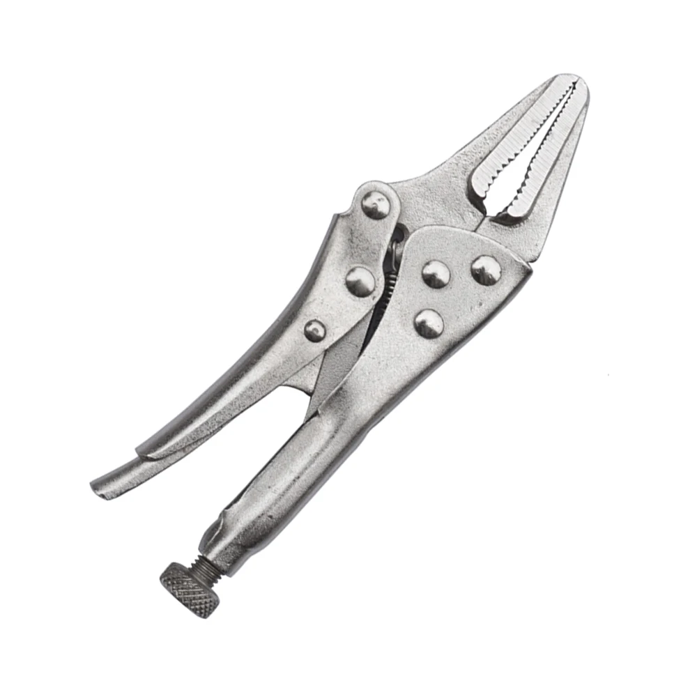 MacWork 5 in. Long Nose Locking Pliers Mini Locking Pliers 5 Inch Long Nose Mini Locking Pliers For DIY Hand Repair Tools 4