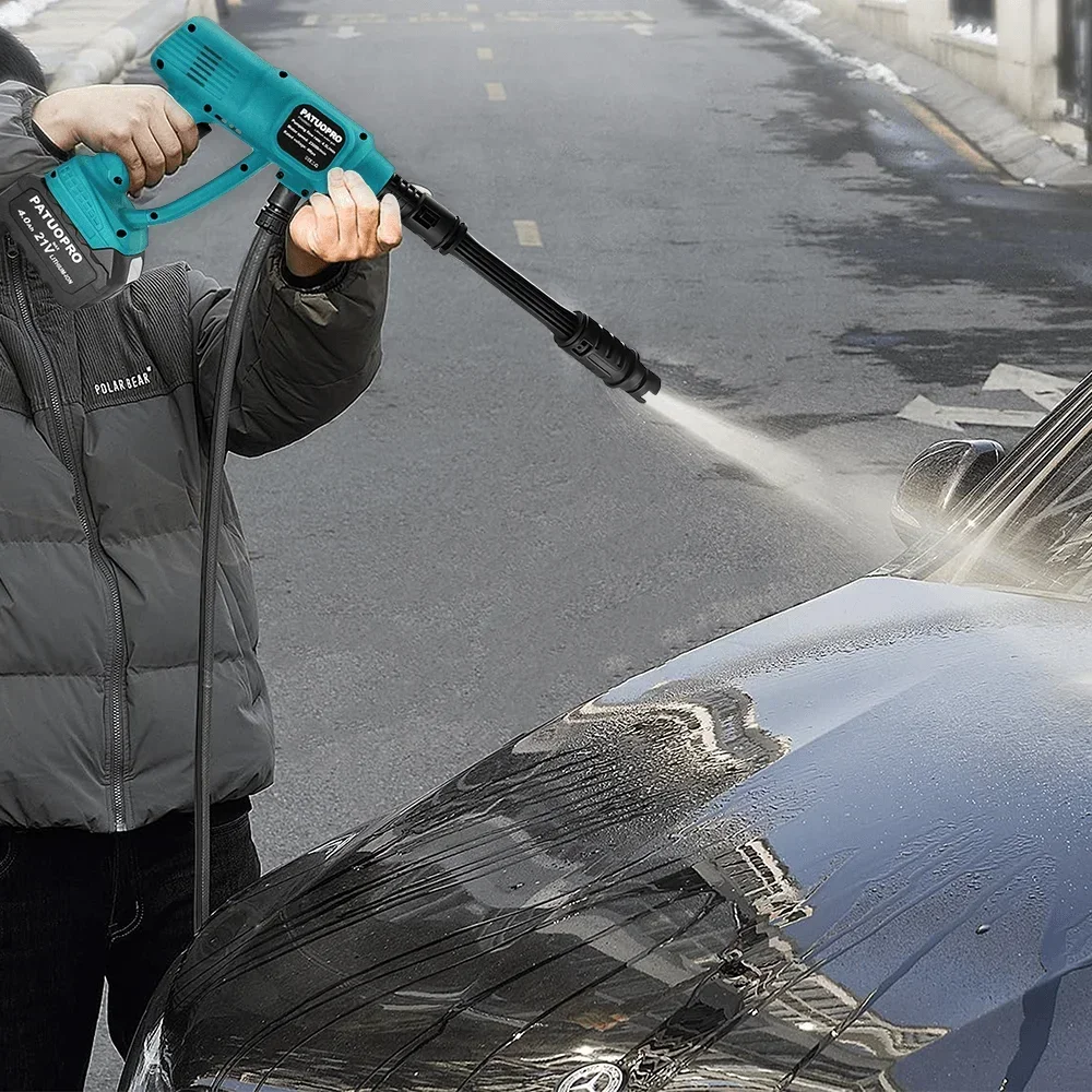 Cordless Electric Cleaning Gun With 6In1 Spray Nozzle High Pressure Cleaning Garden Spray Gun For Makita 18V Battery(No Battery) 6