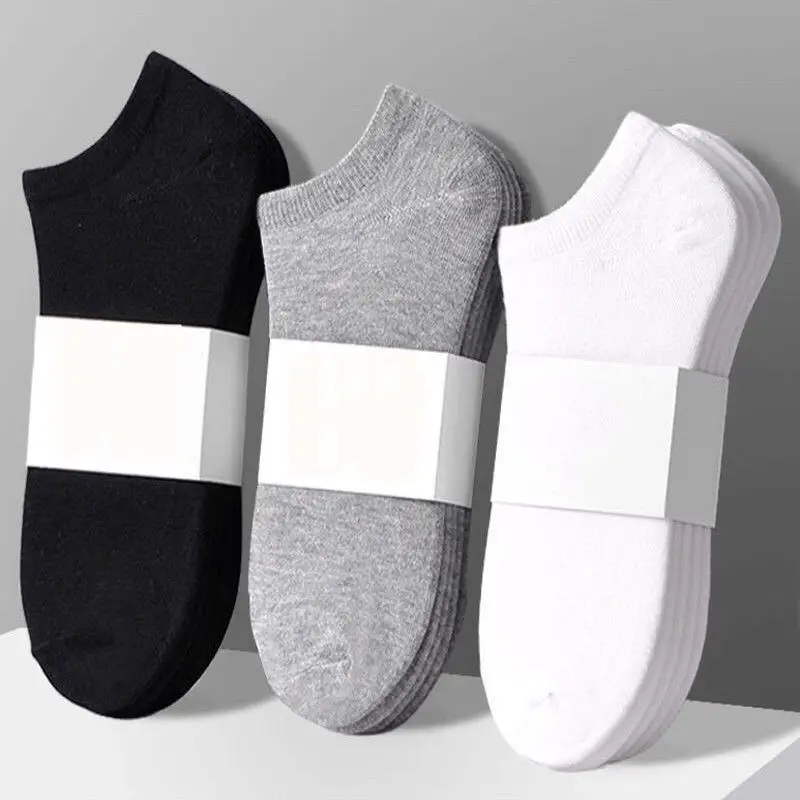 1-5pairs Men's Socks Low Cut Breathable Business Boat Sock Summer Solid Color Comfortable Ankle Casual Cotton White Black Socks 10 Sedf87d54fc684b31ab5f05801f435e93A
