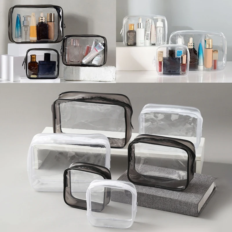 1Pc Clear Makeup Bag Fashion Transparent Travel Portable Mini Wash