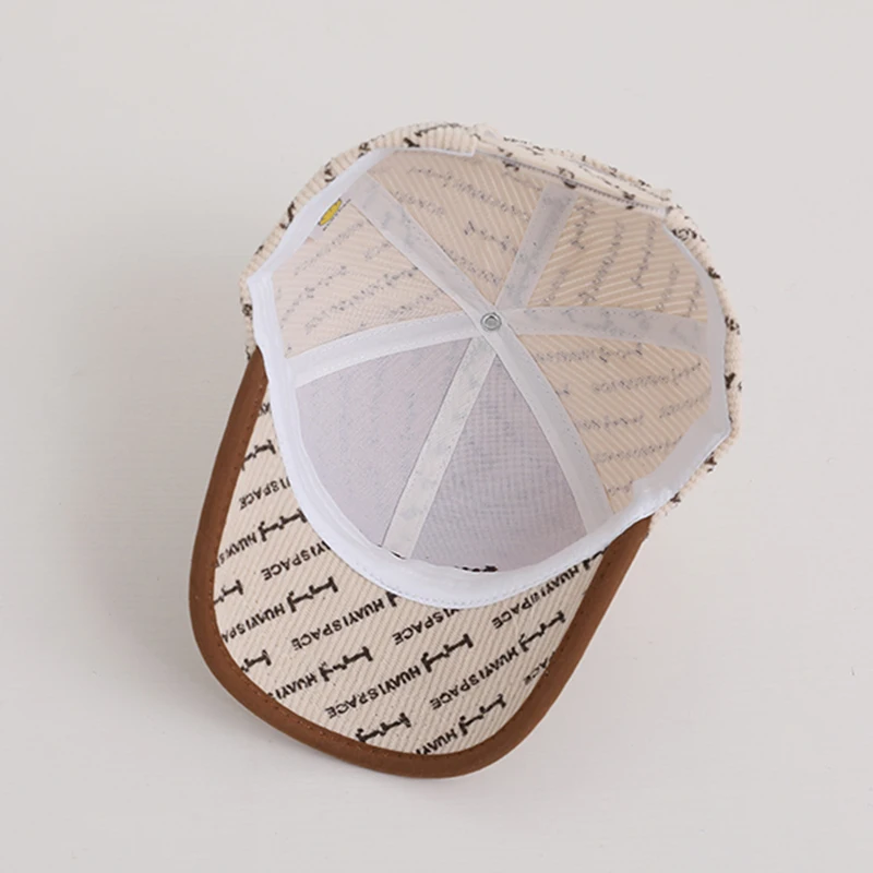 레터 자수 코듀로이 야구 모자, 어린이 소년 소녀, UV 보호 통기성 선햇, 어린이 여행 캠핑 모자