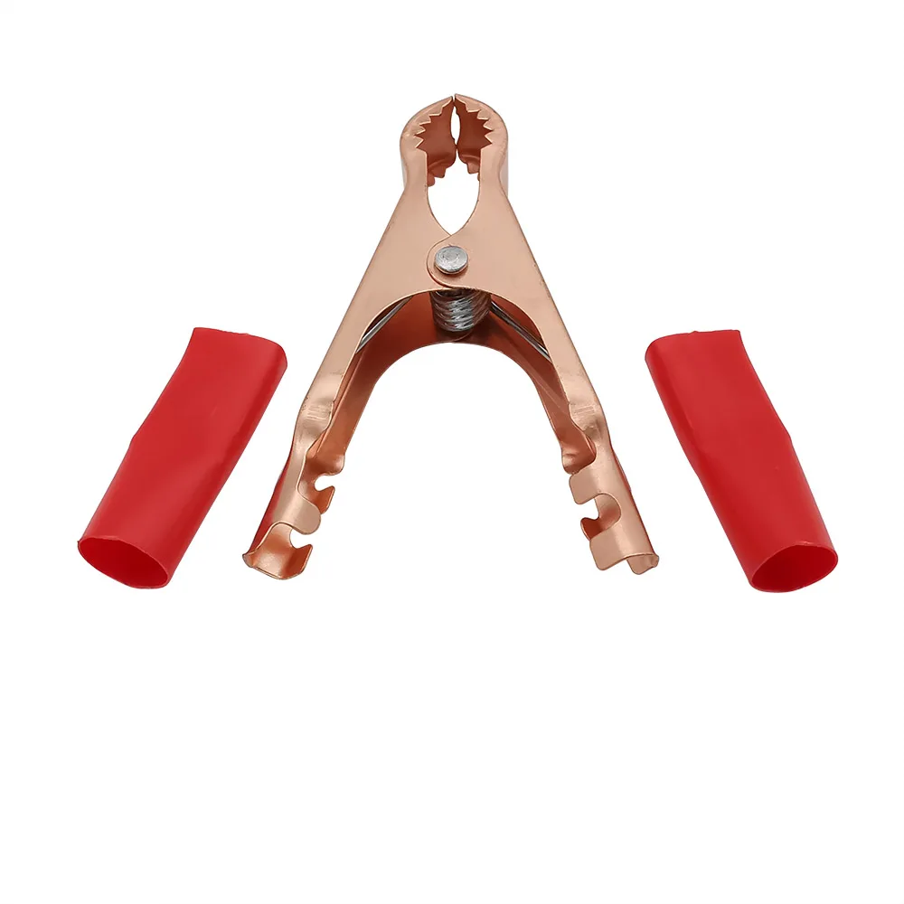 2/10Pcs 50A Crocodile Car Caravan Van Battery Test Lead Clips Alligator Clips Connector Plug Power Clamp Red + Black