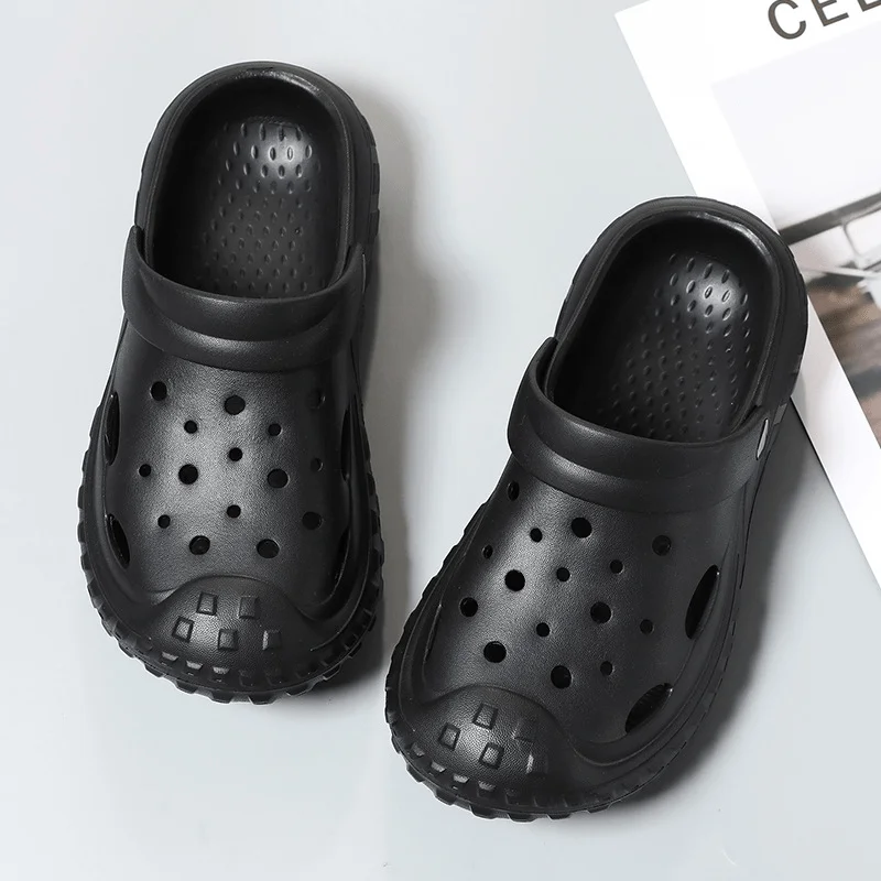 Women's Solid Color Flatform Clogs, Slip On Round Toe Non-slip Two-way Wear Soft Slides Shoes, Summer Beach Shoes 2