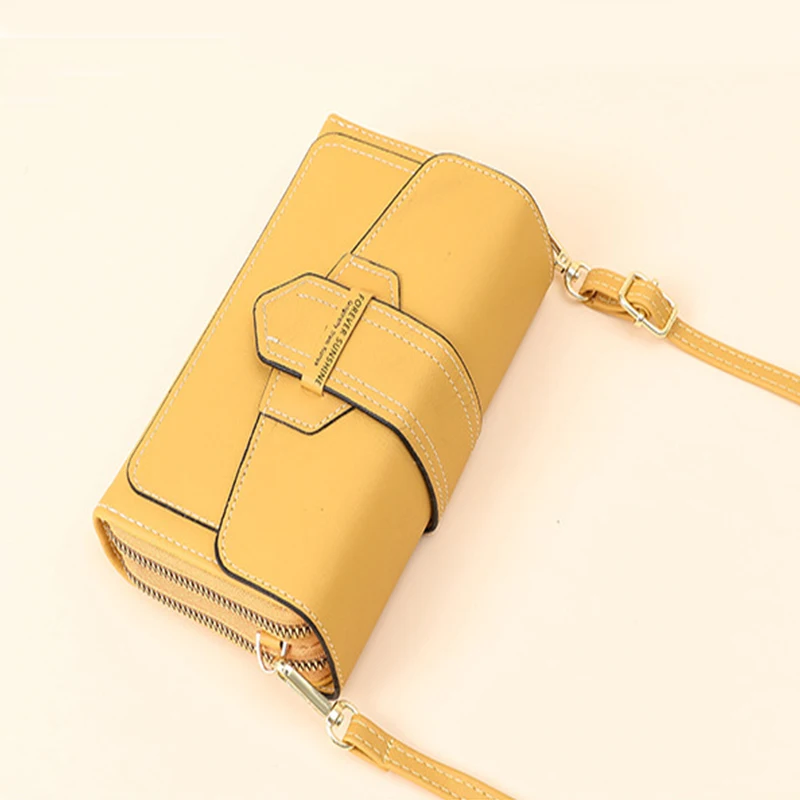 PU Leather Women Wallet Luxury Long Zipper Hasp Wrist Purses Retro Design Tassel Clutch Female Card Holder Thin Mobile Phone Bag