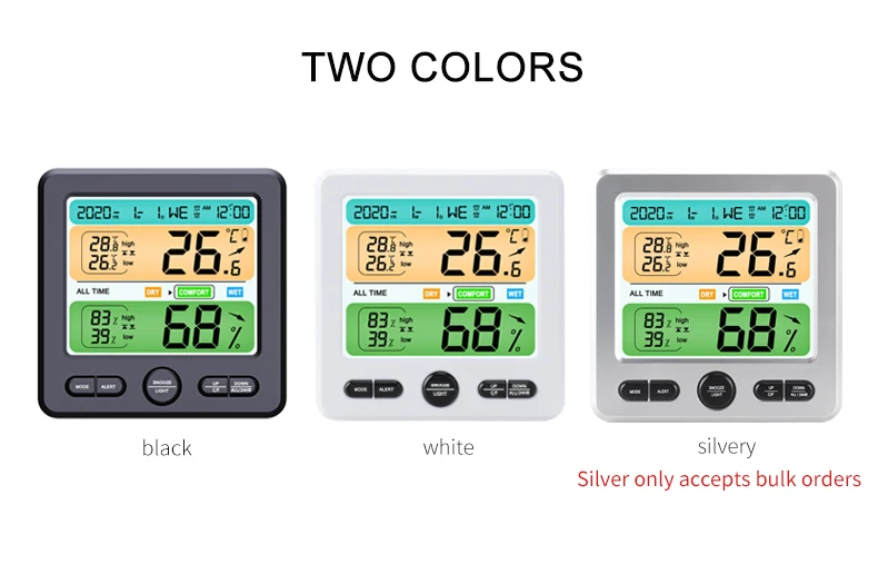 Sedf8ac8366c24a479cd6016ac48d58e2b Home Indoor Temperature Humidity Meter LCD Display Backlight Digital Thermometer Hygrometer With Alarm Clock Calendar Function