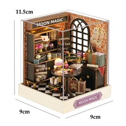 Charming DIY Miniature Bedroom Kit with Dust Cover - Wooden Craft Gift Set (QT-085 with cover)
