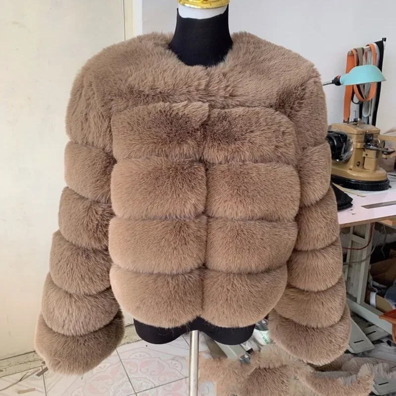 Fur Autumn and Winter New Warm Casual Splice Women's Faux Fox Fur Coat Women's Clothing