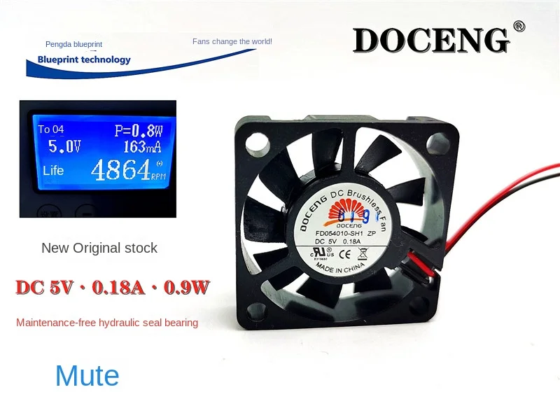 Brand New & Original Doceng Fd054010-sh1 4010 5v0.18a Mute Hydro Bearing Cooling Fan