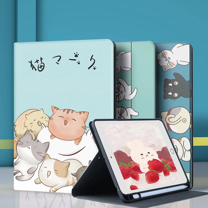 Funda Per Ipad 10.2 "7 8 Gen Smart Cartoon Con Custodia Portamatite Per 9.7 Ipad Air 1 Air 2 Ipad 5/6 Generazione 2017 2018 Cover
